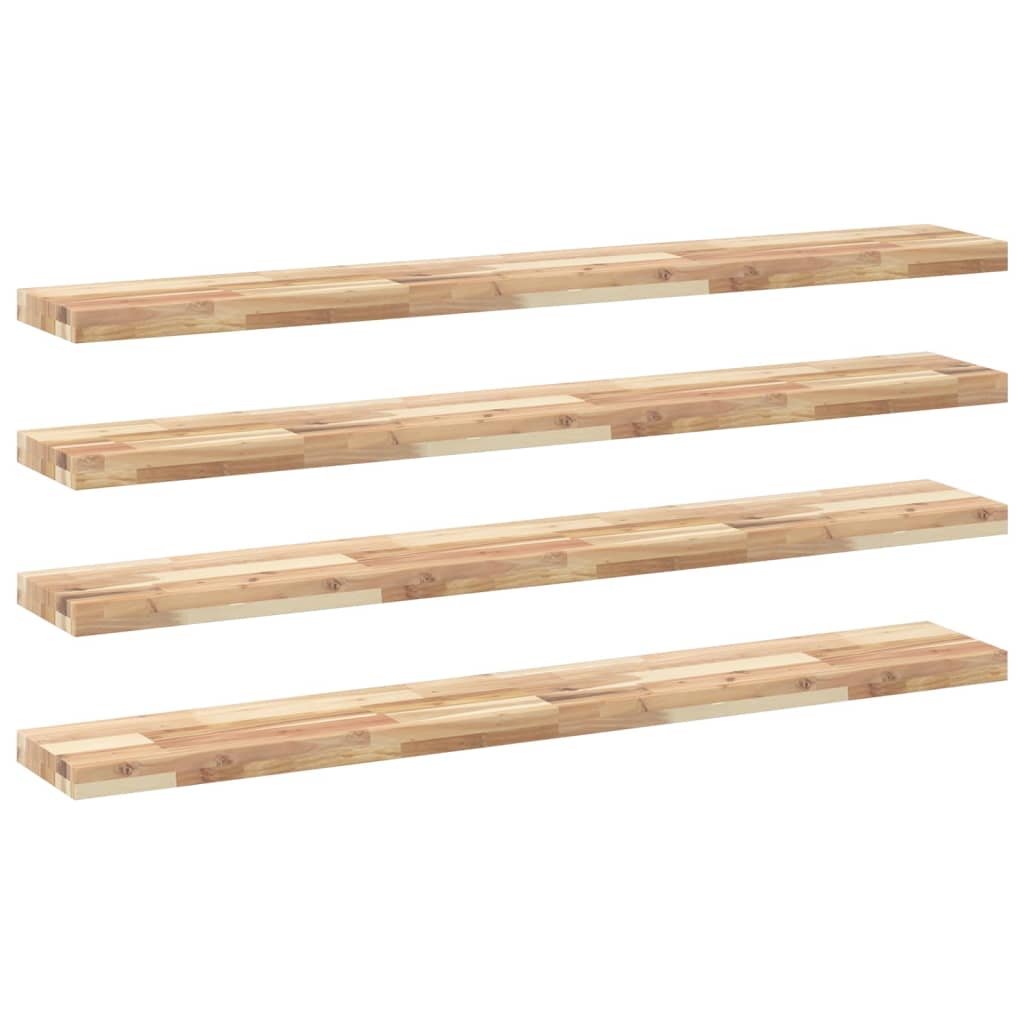 vidaXL Floating Shelves 4 pcs 160x20x4 cm Untreated Solid Wood Acacia