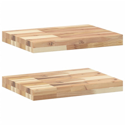 vidaXL Floating Shelves 2 pcs 60x30x4 cm Untreated Solid Wood Acacia