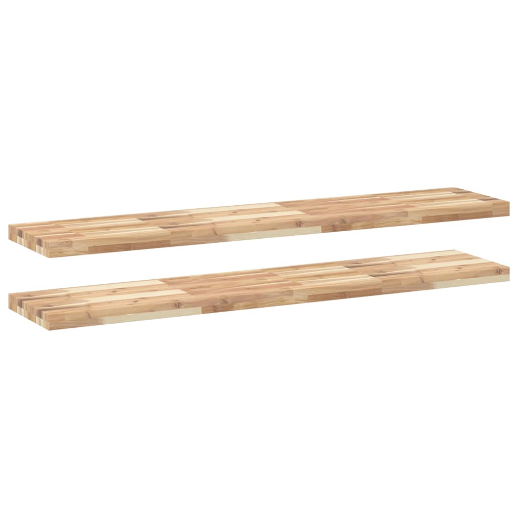 vidaXL Floating Shelves 2 pcs 160x30x4 cm Untreated Solid Wood Acacia