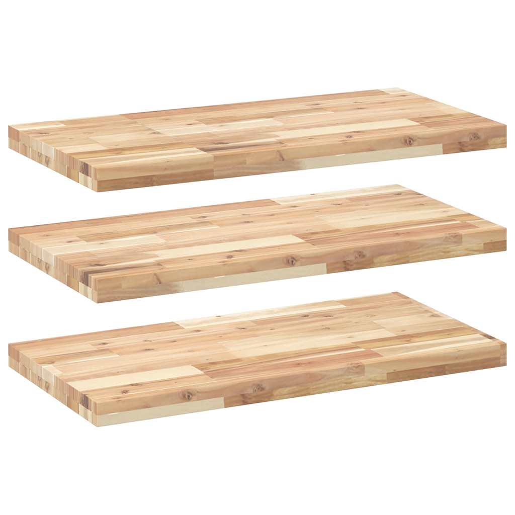 vidaXL Floating Shelves 3 pcs 80x40x4 cm Untreated Solid Wood Acacia