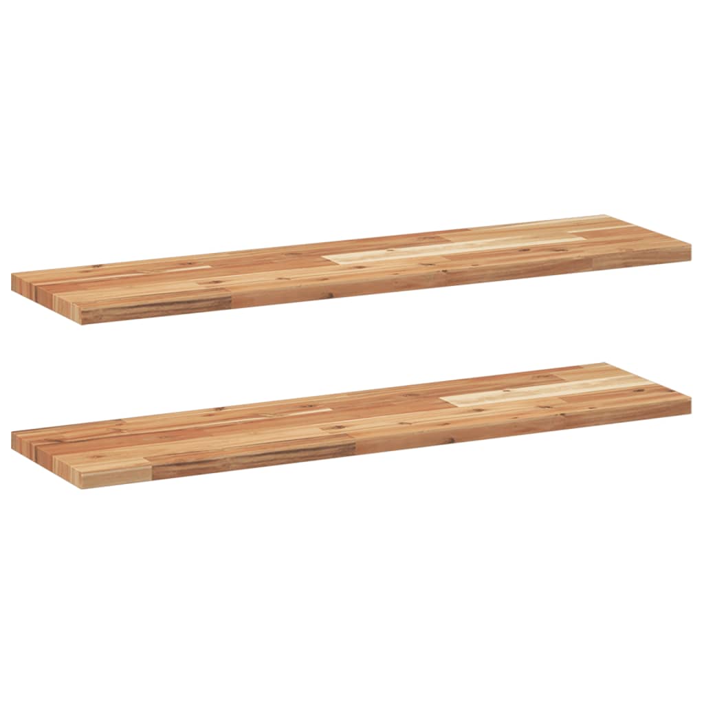 vidaXL Floating Shelves 2 pcs 100x20x2 cm Oil Finished Solid Wood Acacia