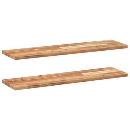 vidaXL Floating Shelves 2 pcs 100x20x2 cm Oil Finished Solid Wood Acacia