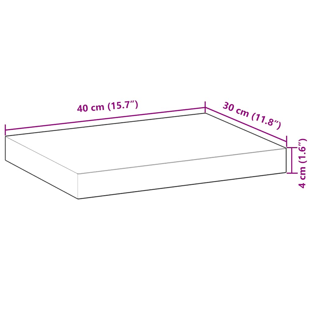 vidaXL Floating Shelves 4 pcs 40x30x4 cm Oil Finished Solid Wood Acacia