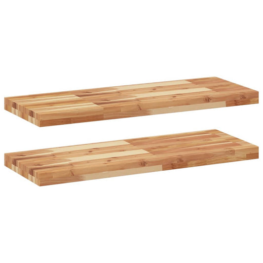 vidaXL Floating Shelves 2 pcs 80x30x4 cm Oil Finished Solid Wood Acacia