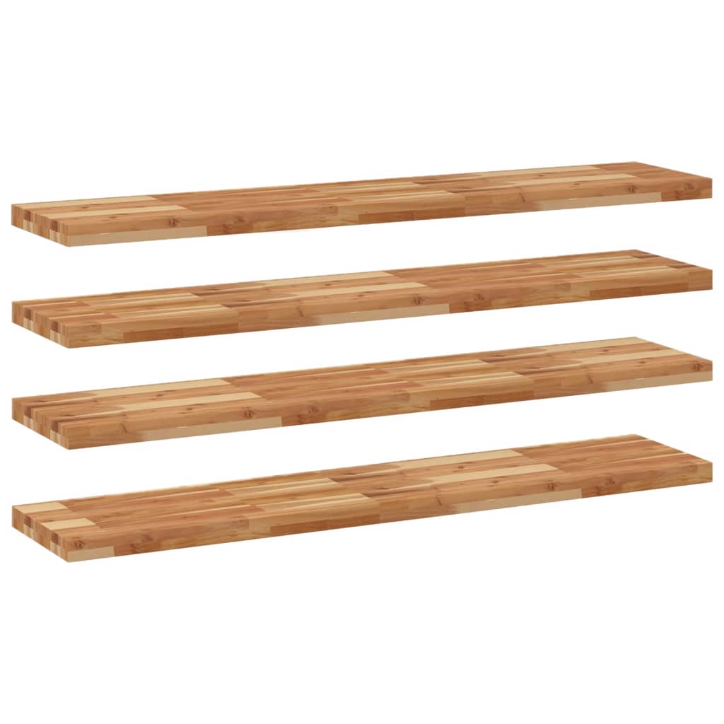vidaXL Floating Shelves 4 pcs 120x30x4 cm Oil Finished Solid Wood Acacia