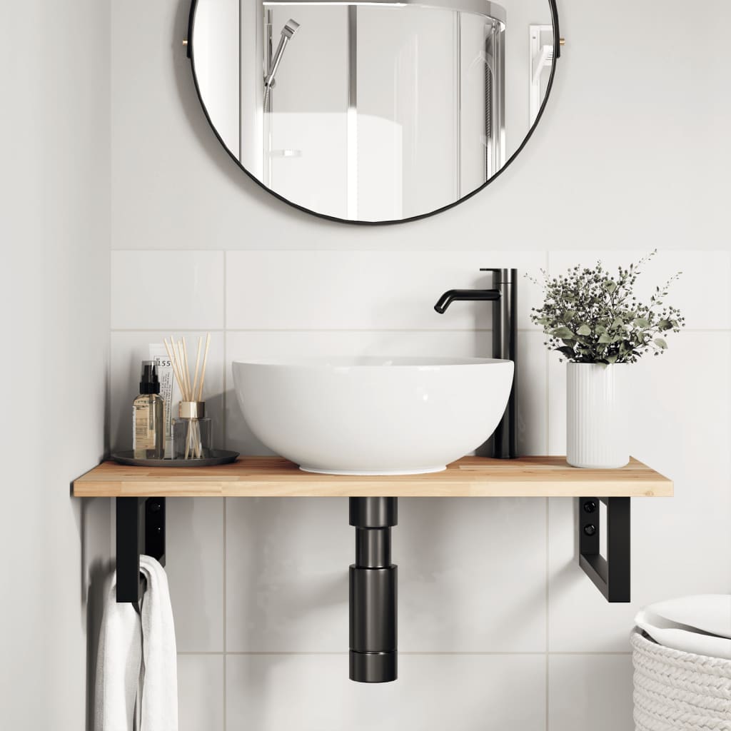 vidaXL Bathroom Vanity Top Untreated 80x40x2 cm Solid Wood Acacia