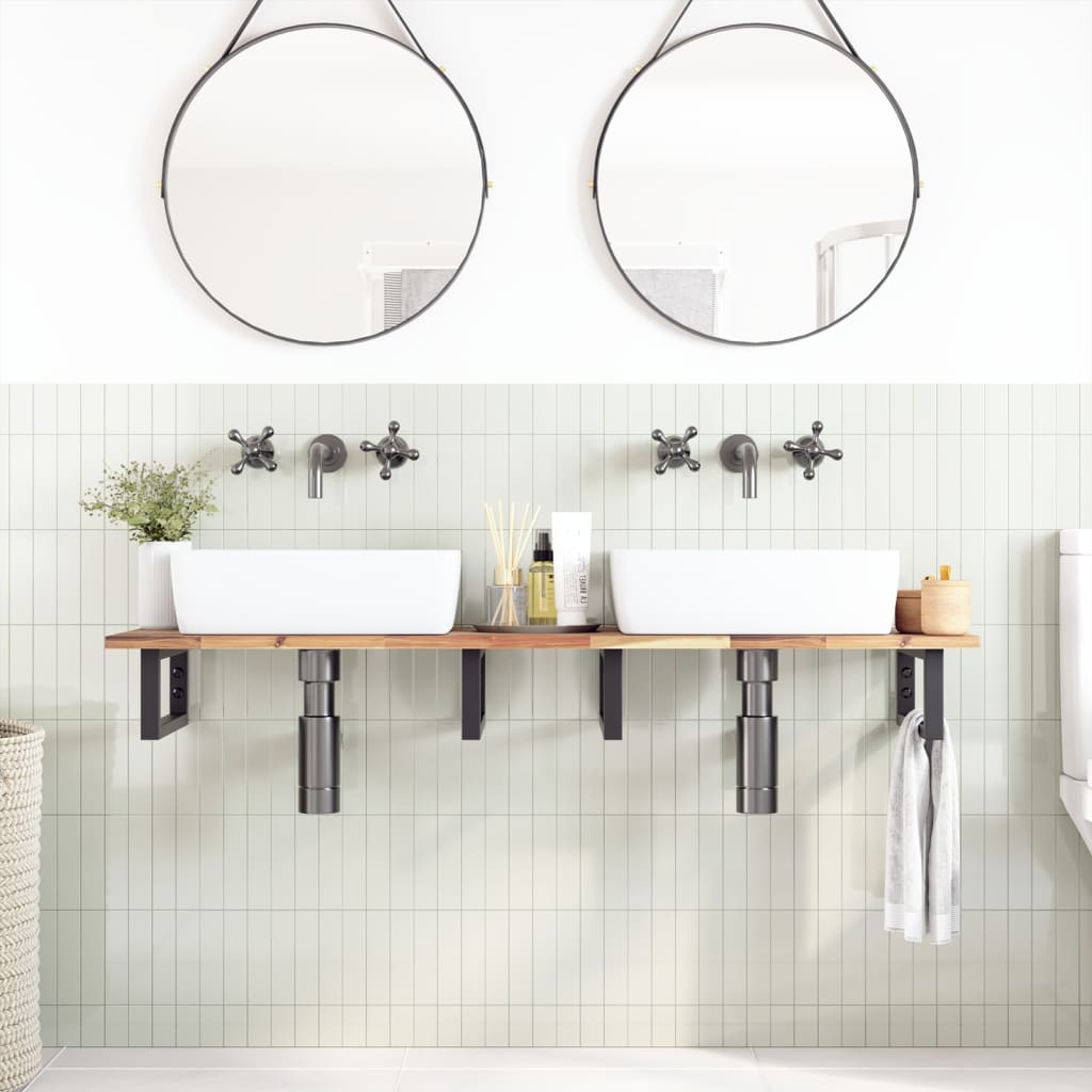 vidaXL Bathroom Vanity Top Untreated 120x40x2 cm Solid Wood Acacia