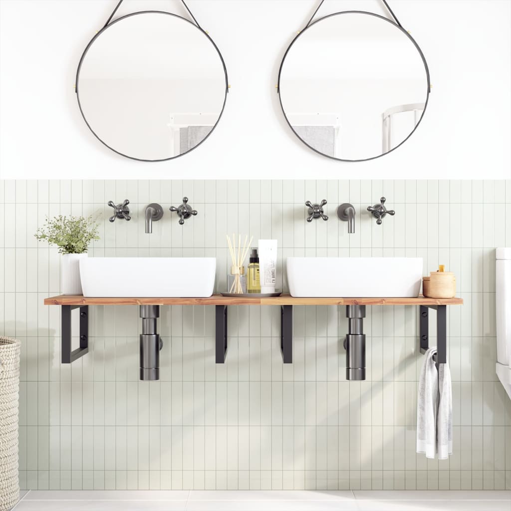 vidaXL Bathroom Vanity Top Untreated 120x50x2 cm Solid Wood Acacia