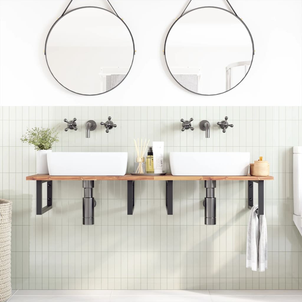 vidaXL Bathroom Vanity Top Untreated 140x50x2 cm Solid Wood Acacia