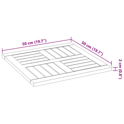 vidaXL Table Top 50x50x2 cm Square Solid Wood Acacia