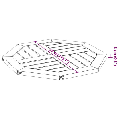vidaXL Table Top 50x50x2 cm Octagonal Solid Wood Acacia