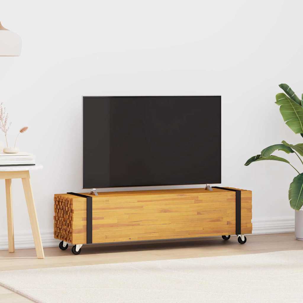 vidaXL TV Stand Brown 110 x 30 x 30 cm Solid Teak Wood