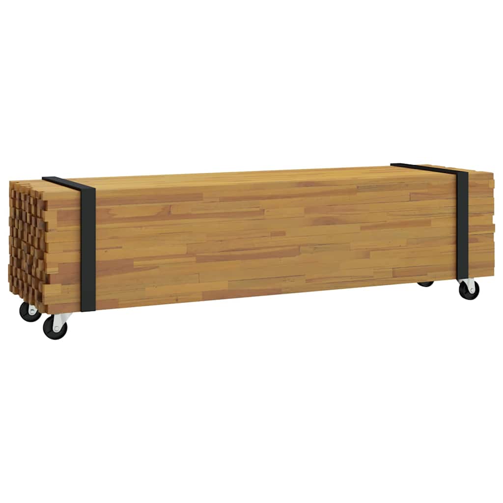 vidaXL TV Stand Brown 110 x 30 x 30 cm Solid Teak Wood