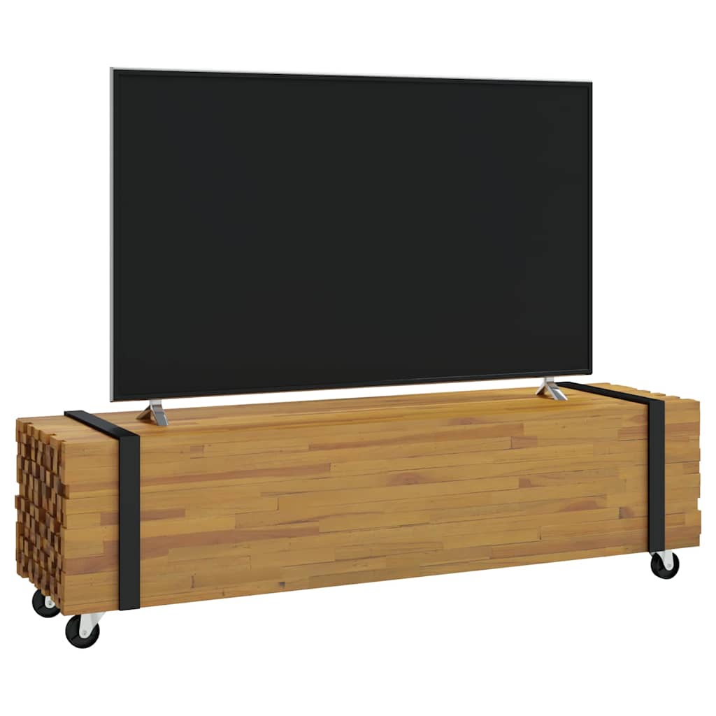 vidaXL TV Stand Brown 110 x 30 x 30 cm Solid Teak Wood