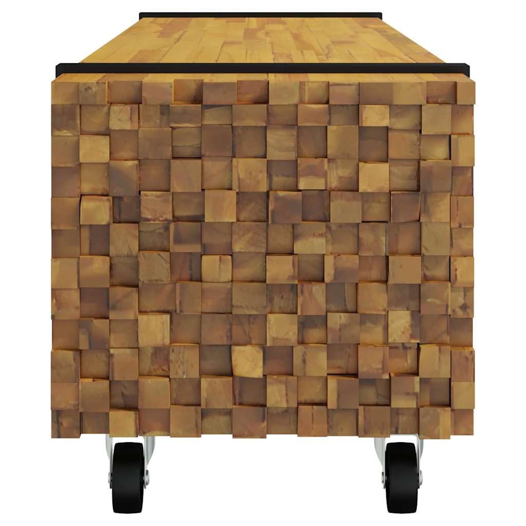 vidaXL TV Stand Brown 110 x 30 x 30 cm Solid Teak Wood