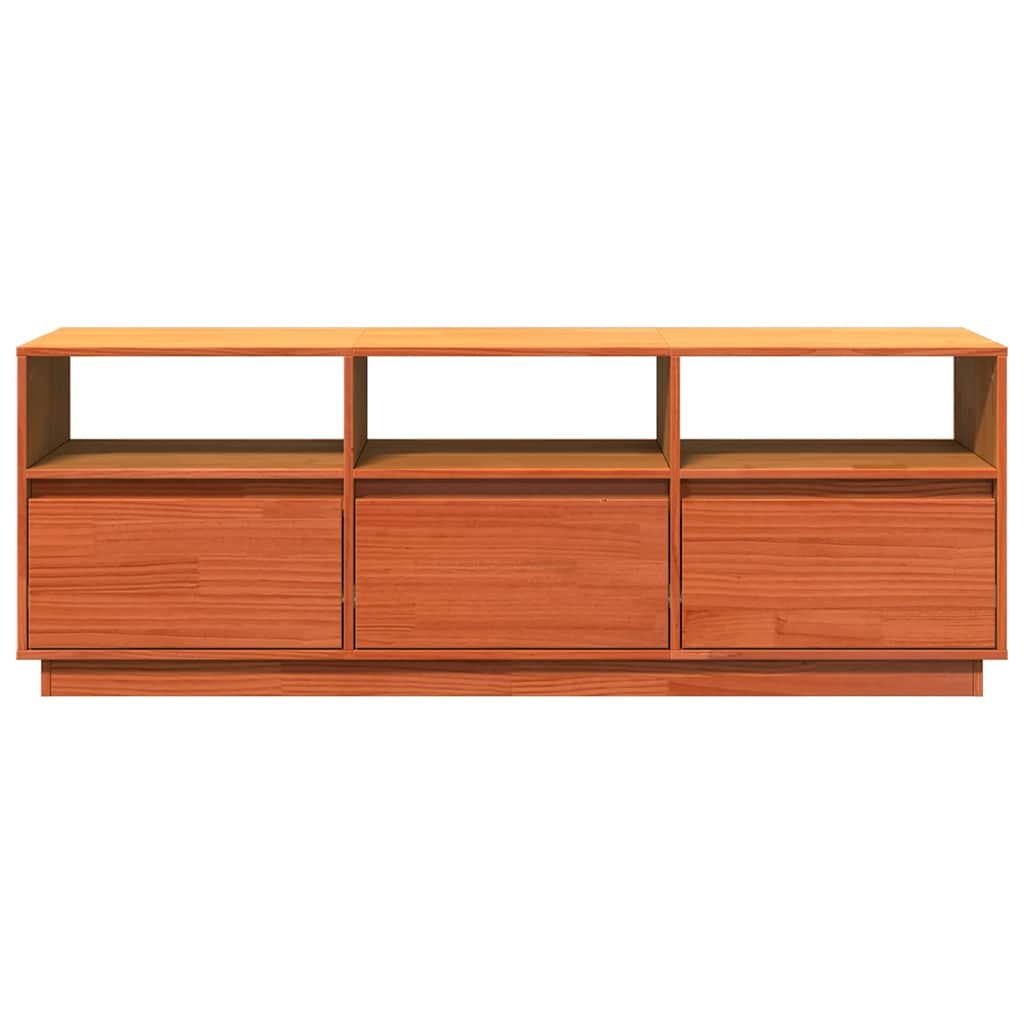 vidaXL TV Cabinet Wax Brown 140x37x50 cm Solid Wood Pine