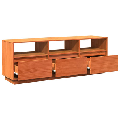 vidaXL TV Cabinet Wax Brown 140x37x50 cm Solid Wood Pine