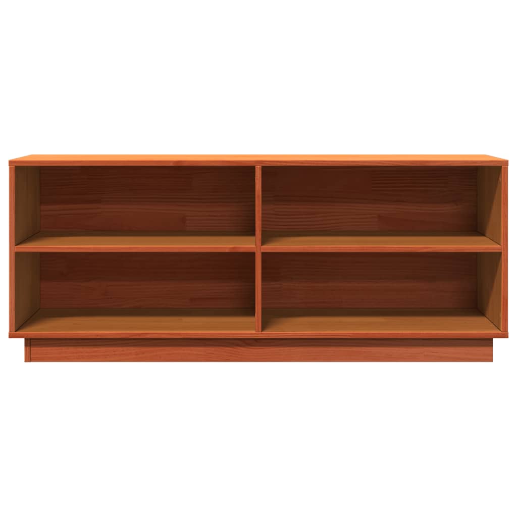 vidaXL Shoe Cabinet Wax Brown 110x34x45 cm Solid Wood Pine
