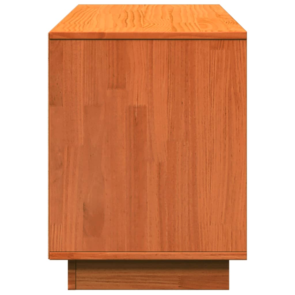 vidaXL Shoe Cabinet Wax Brown 110x34x45 cm Solid Wood Pine