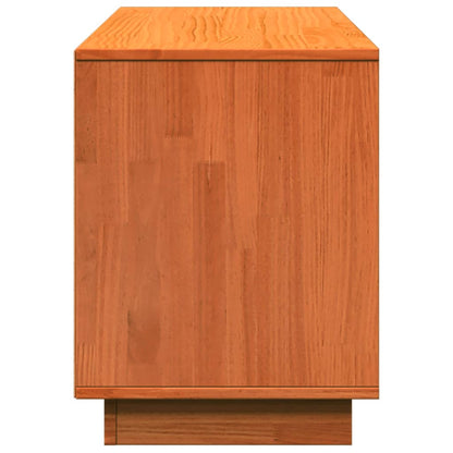 vidaXL Shoe Cabinet Wax Brown 110x34x45 cm Solid Wood Pine