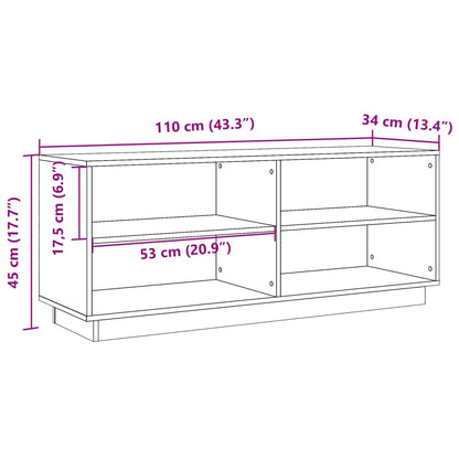 vidaXL Shoe Cabinet Wax Brown 110x34x45 cm Solid Wood Pine