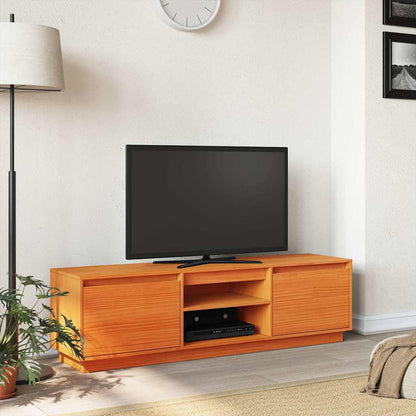 vidaXL TV Cabinet Wax Brown 140x35x40 cm Solid Wood Pine