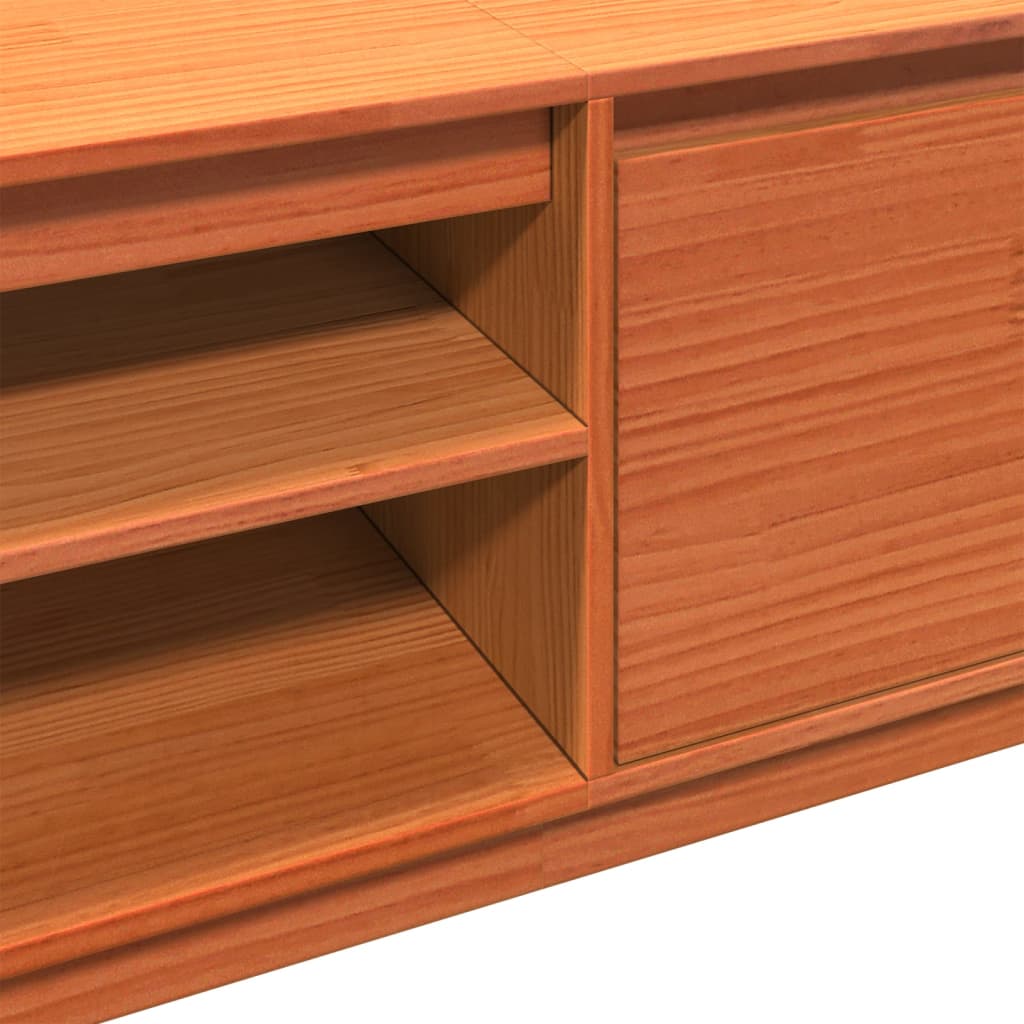 vidaXL TV Cabinet Wax Brown 140x35x40 cm Solid Wood Pine