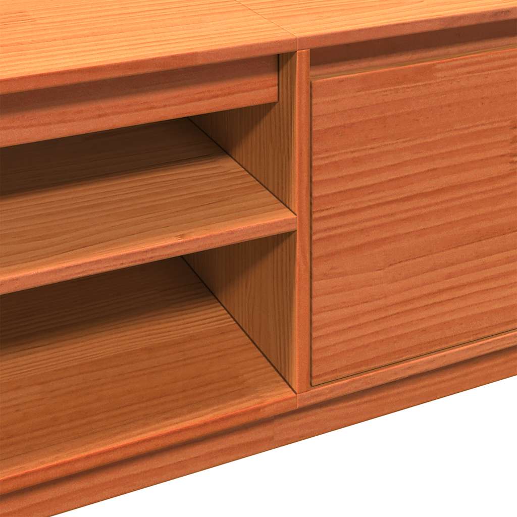 vidaXL TV Cabinet Wax Brown 140x35x40 cm Solid Wood Pine