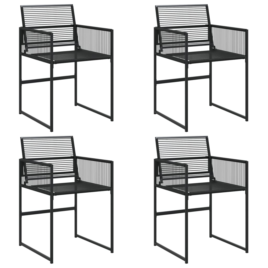vidaXL Garden Chairs 4 pcs Black Poly Rattan