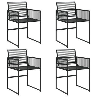 vidaXL Garden Chairs 4 pcs Black Poly Rattan