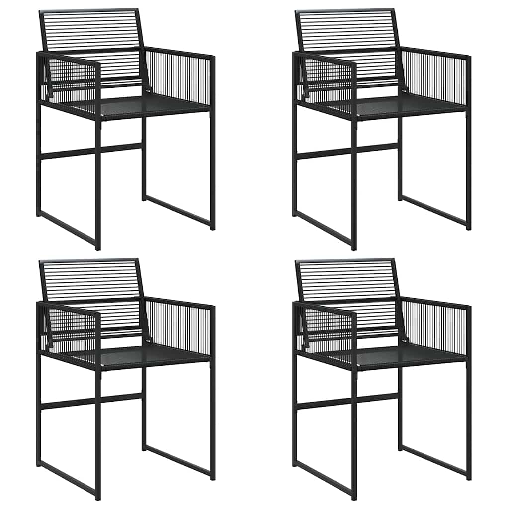 vidaXL Garden Chairs 4 pcs Black Poly Rattan