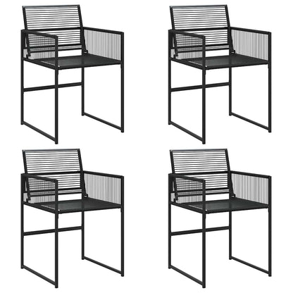 vidaXL Garden Chairs 4 pcs Black Poly Rattan