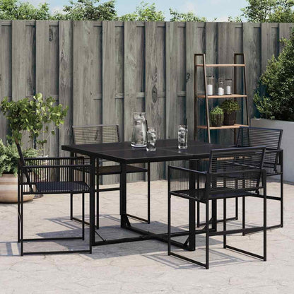 vidaXL Garden Chairs 4 pcs Black Poly Rattan