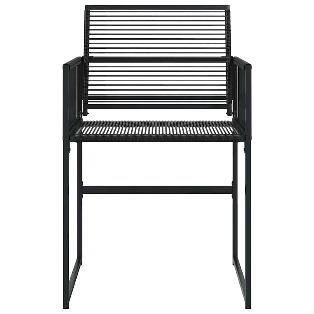 vidaXL Garden Chairs 4 pcs Black Poly Rattan