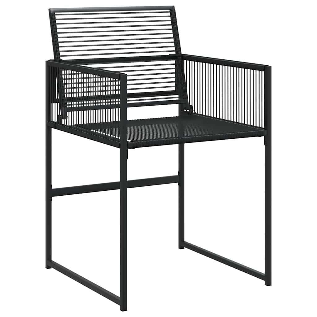 vidaXL Garden Chairs 4 pcs Black Poly Rattan