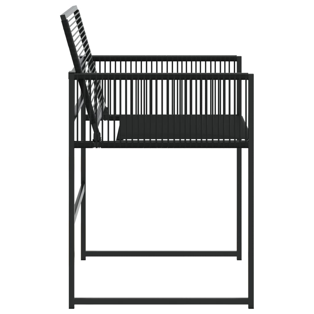 vidaXL Garden Chairs 4 pcs Black Poly Rattan