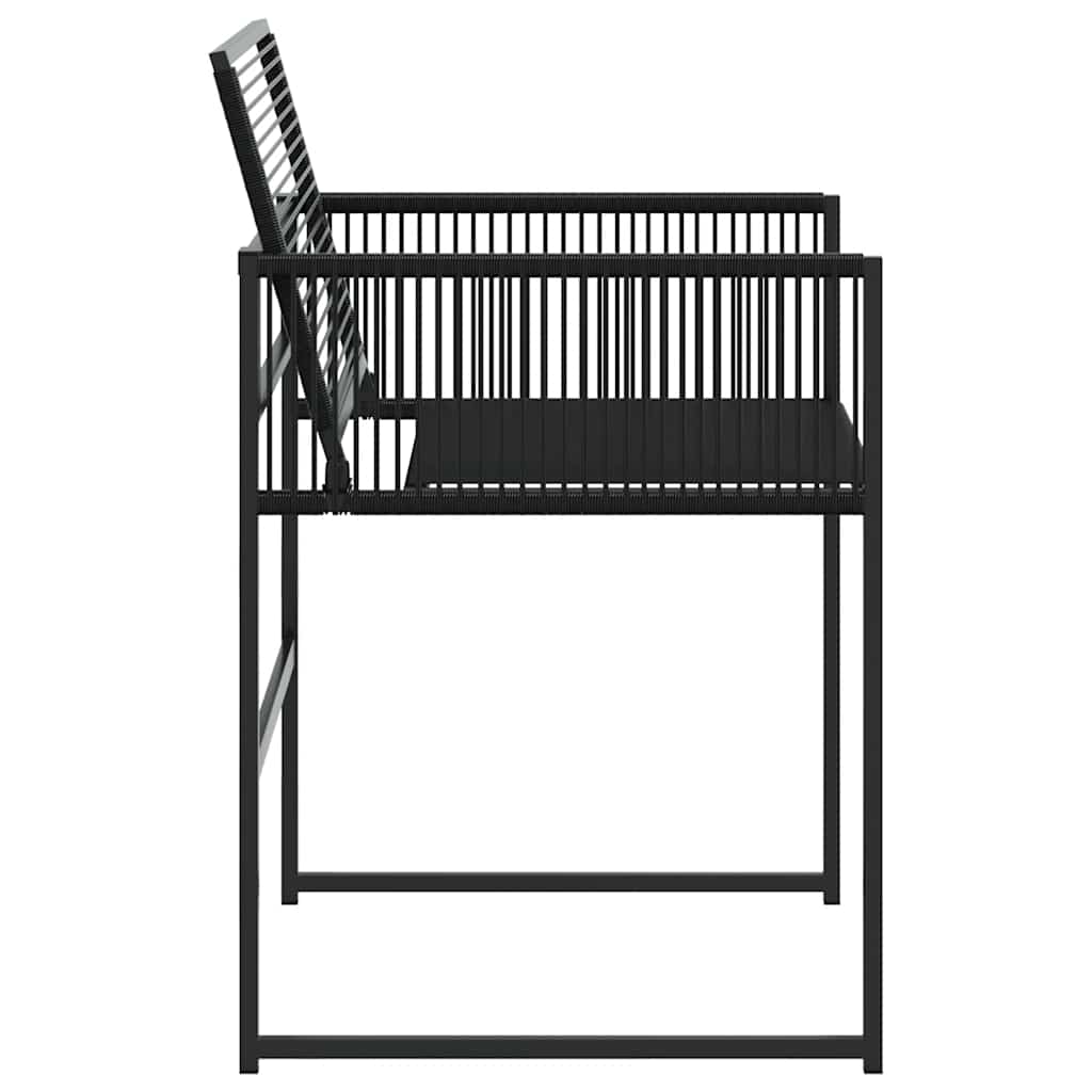 vidaXL Garden Chairs 4 pcs Black Poly Rattan