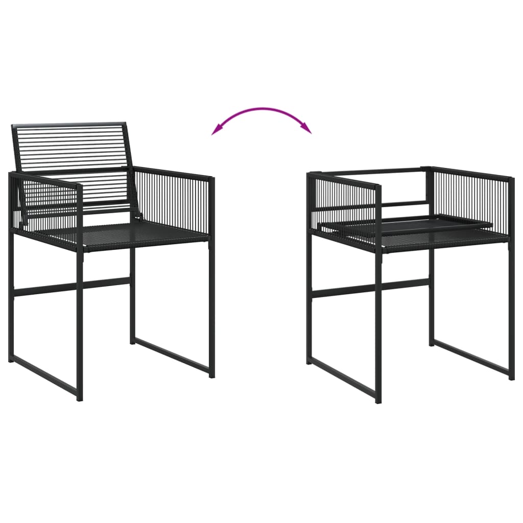 vidaXL Garden Chairs 4 pcs Black Poly Rattan