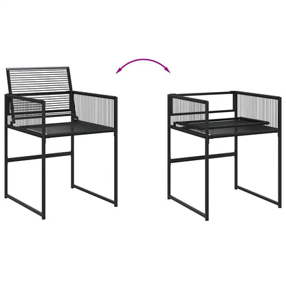 vidaXL Garden Chairs 4 pcs Black Poly Rattan