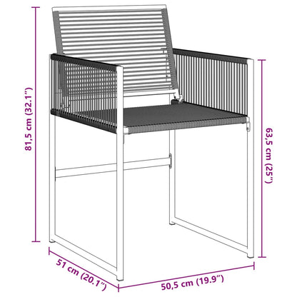 vidaXL Garden Chairs 4 pcs Black Poly Rattan
