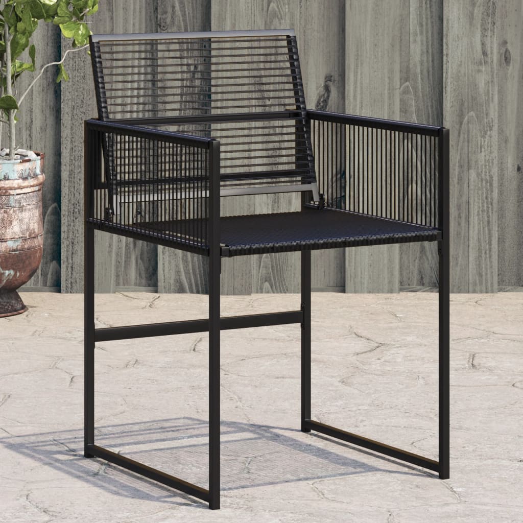 vidaXL Garden Chairs 4 pcs Black Poly Rattan