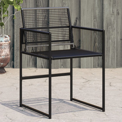 vidaXL Garden Chairs 4 pcs Black Poly Rattan