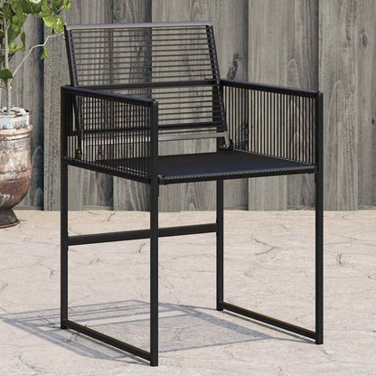 vidaXL Garden Chairs 4 pcs Black Poly Rattan