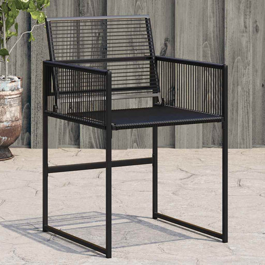 vidaXL Garden Chairs 4 pcs Black Poly Rattan
