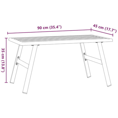 vidaXL Garden Coffee Table Black 90x45x35 cm Powder-coated Steel