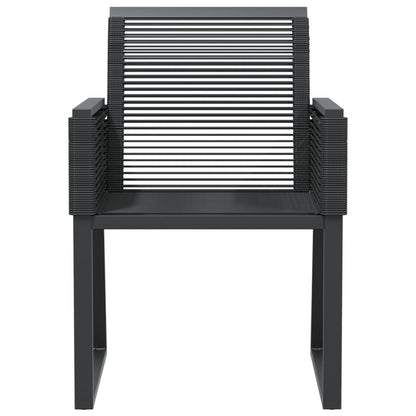 vidaXL Garden Chairs 4 pcs Black Poly Rattan