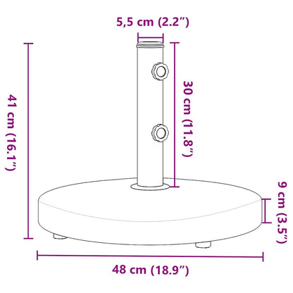 vidaXL Parasol Base for Ø32/38/48 mm Poles 25 kg Round