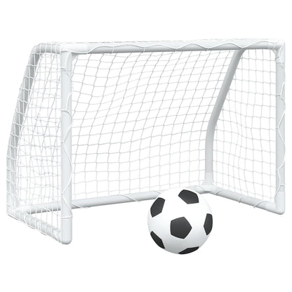 vidaXL Kids'Football Goals 2 pcs with Ball White 64x35x48 cm Metal