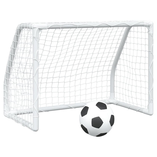 vidaXL Kids'Football Goals 2 pcs with Ball White 64x35x48 cm Metal