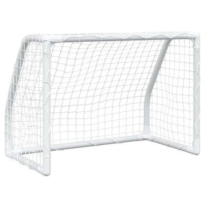 vidaXL Kids' Football Goals 2 pcs with Ball White 64x35x48 cm Metal